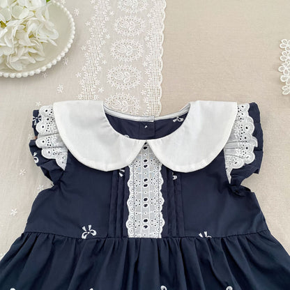 Bow Embroidery Ruffle Romper Dress ラッフル ロンパース ワンピース【mh0013161】