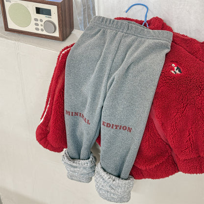 レギンスパンツ 裏起毛 ロゴ刺繍 ドッキング リブ ボトムス【mh0011611】