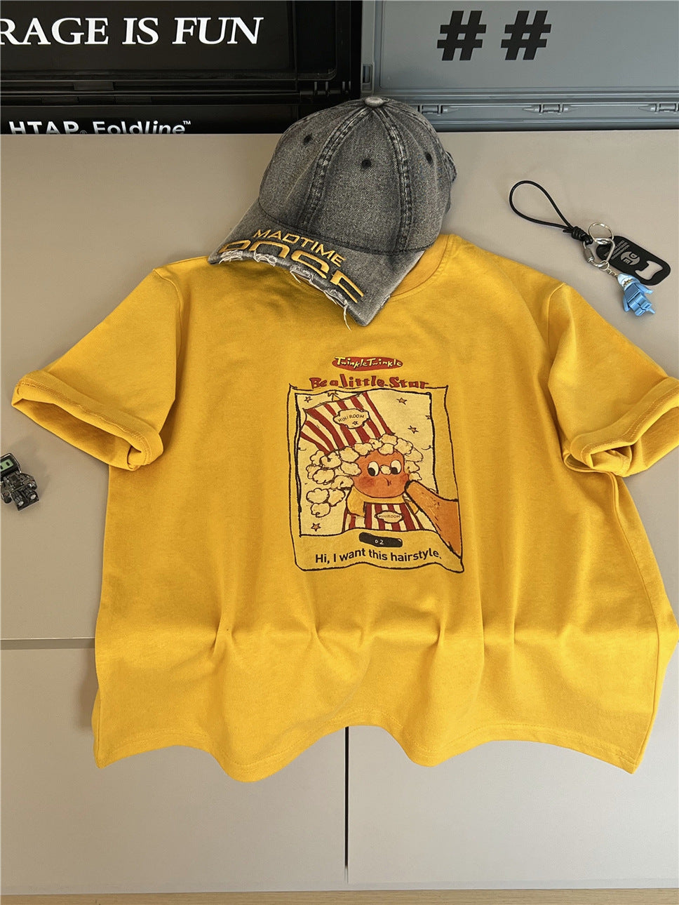 Popcorn Character T-shirt キャラクター 半袖Tシャツ【mh0012948】
