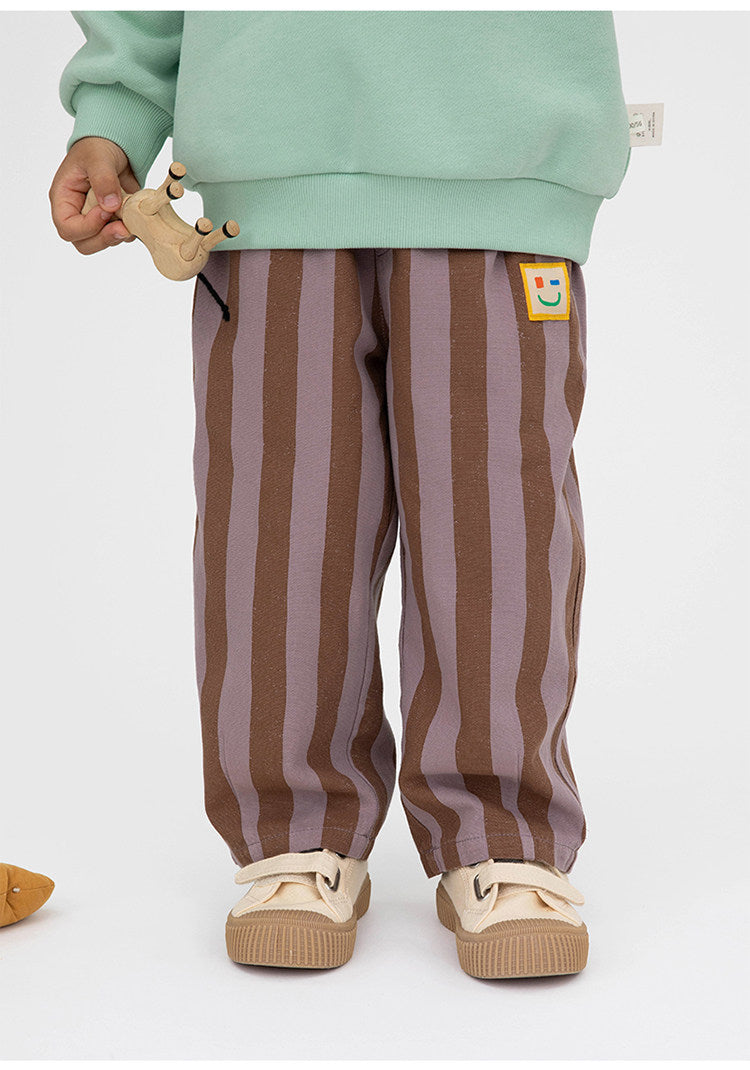 Pantalones cónicos a rayas para niños, estilo casual [mh0014198]