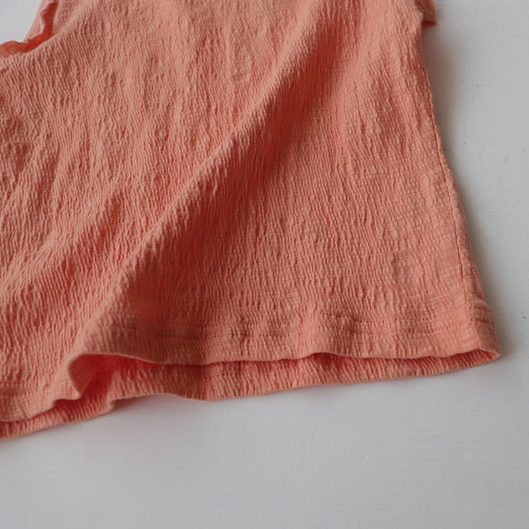 Paris Embroidered Textured Cotton Vest 刺繍 ノースリーブTシャツ【mh0012628】