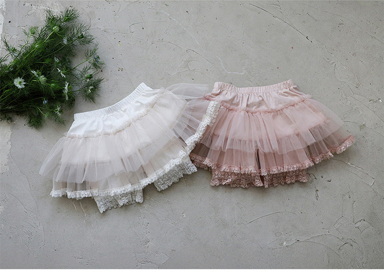 Tiered Tulle Skirt Pants チュール レーススカートパンツ【mh0012989】