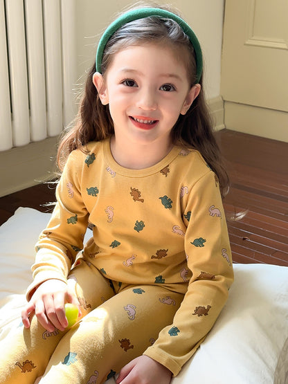 Long Sleeve Printed Pajama Set 長袖 プリント パジャマ セット【mh0012244】