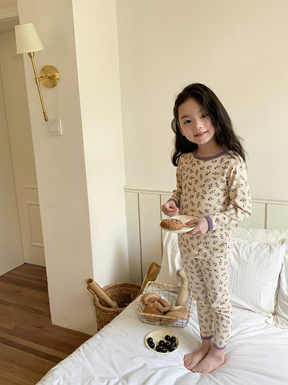 Long Sleeve Printed Pajamas 長袖 プリント パジャマ セット【mh0012243】