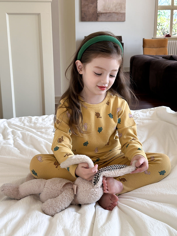 Long Sleeve Printed Pajama Set 長袖 プリント パジャマ セット【mh0012244】