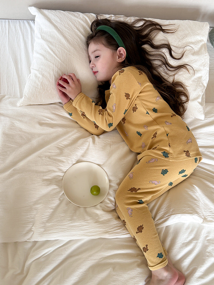 Long Sleeve Printed Pajama Set 長袖 プリント パジャマ セット【mh0012244】