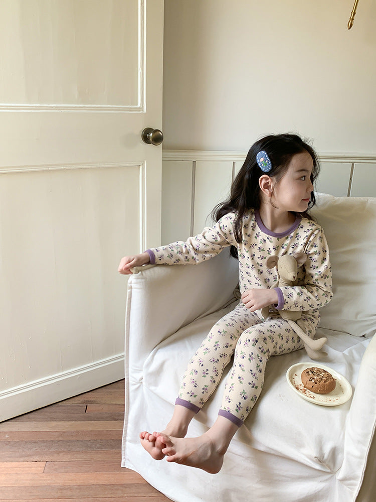 Long Sleeve Printed Pajamas 長袖 プリント パジャマ セット【mh0012243】