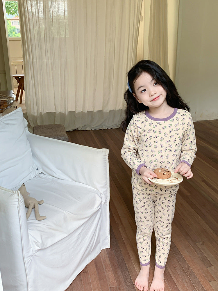 Long Sleeve Printed Pajamas 長袖 プリント パジャマ セット【mh0012243】