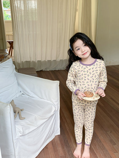 Long Sleeve Printed Pajamas 長袖 プリント パジャマ セット【mh0012243】