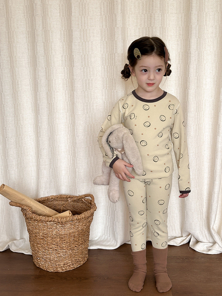 Long Sleeve Printed Pajama Set 長袖 プリント パジャマ セット【mh0012244】