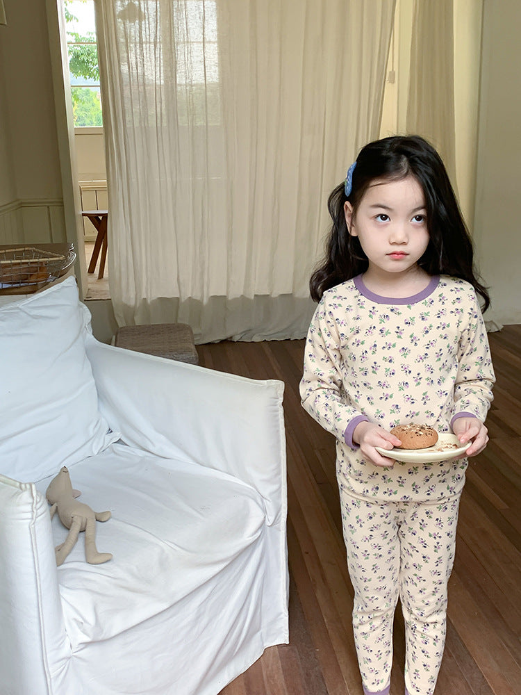 Long Sleeve Printed Pajamas 長袖 プリント パジャマ セット【mh0012243】