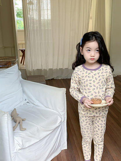 Long Sleeve Printed Pajamas 長袖 プリント パジャマ セット【mh0012243】