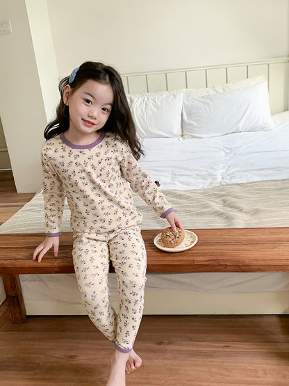 Long Sleeve Printed Pajamas 長袖 プリント パジャマ セット【mh0012243】