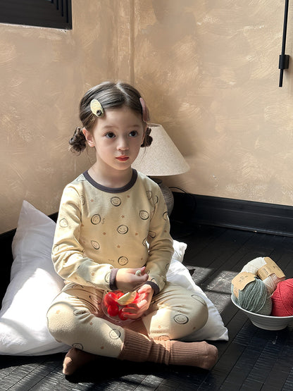 Long Sleeve Printed Pajama Set 長袖 プリント パジャマ セット【mh0012244】