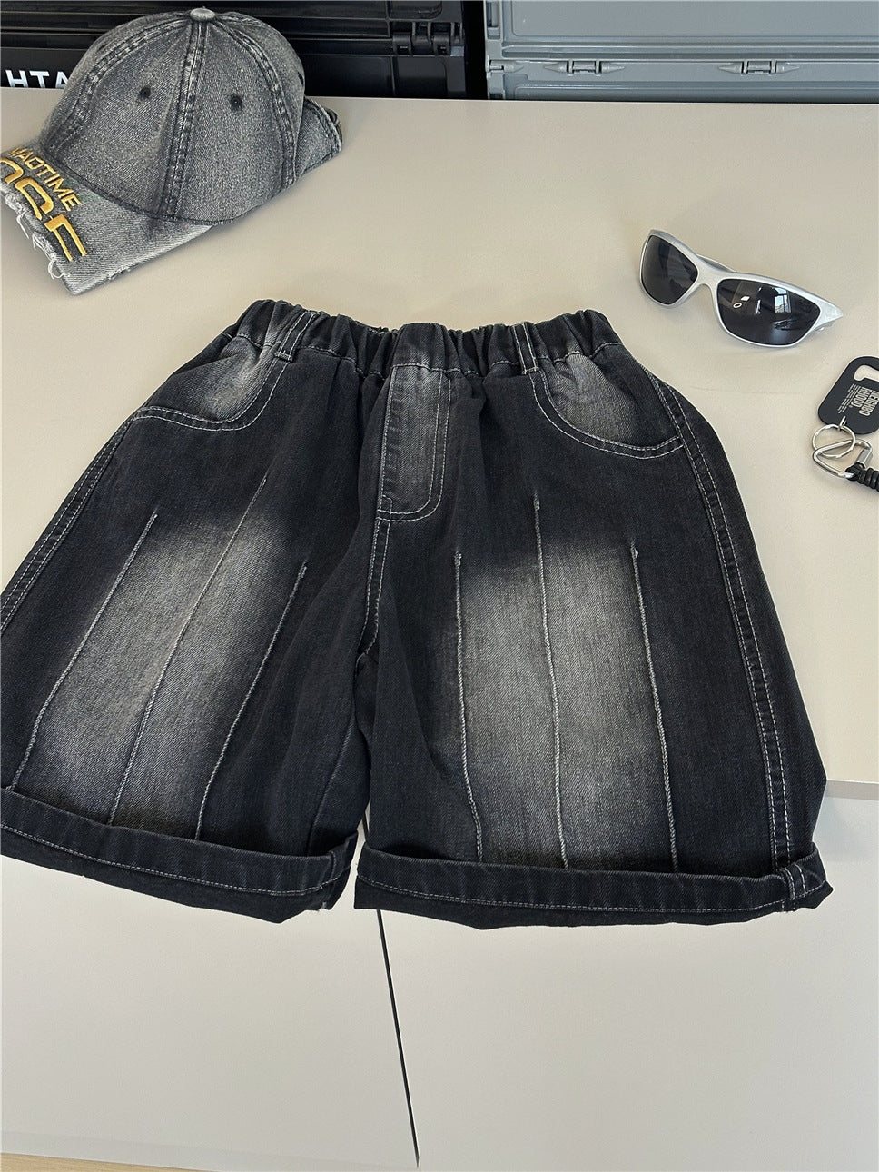 Washed Denim Shorts ウォッシュ ハーフパンツ【mh0012956】