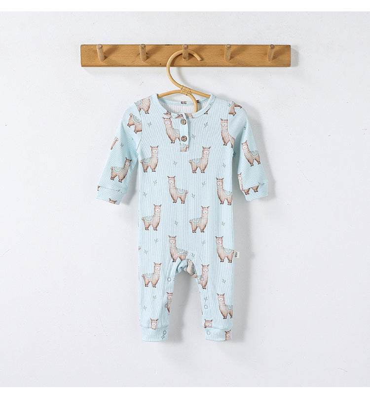 長袖ジャンプスーツ アニマルプリント ロンパース【mh0011725】