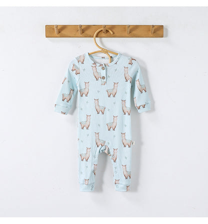 長袖ジャンプスーツ アニマルプリント ロンパース【mh0011725】