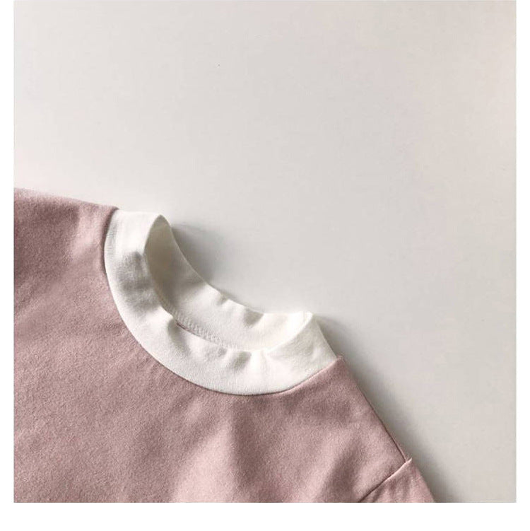Cotton Basic Pajamas Set 無地 長袖Tシャツ ロングパンツ【mh0012698】