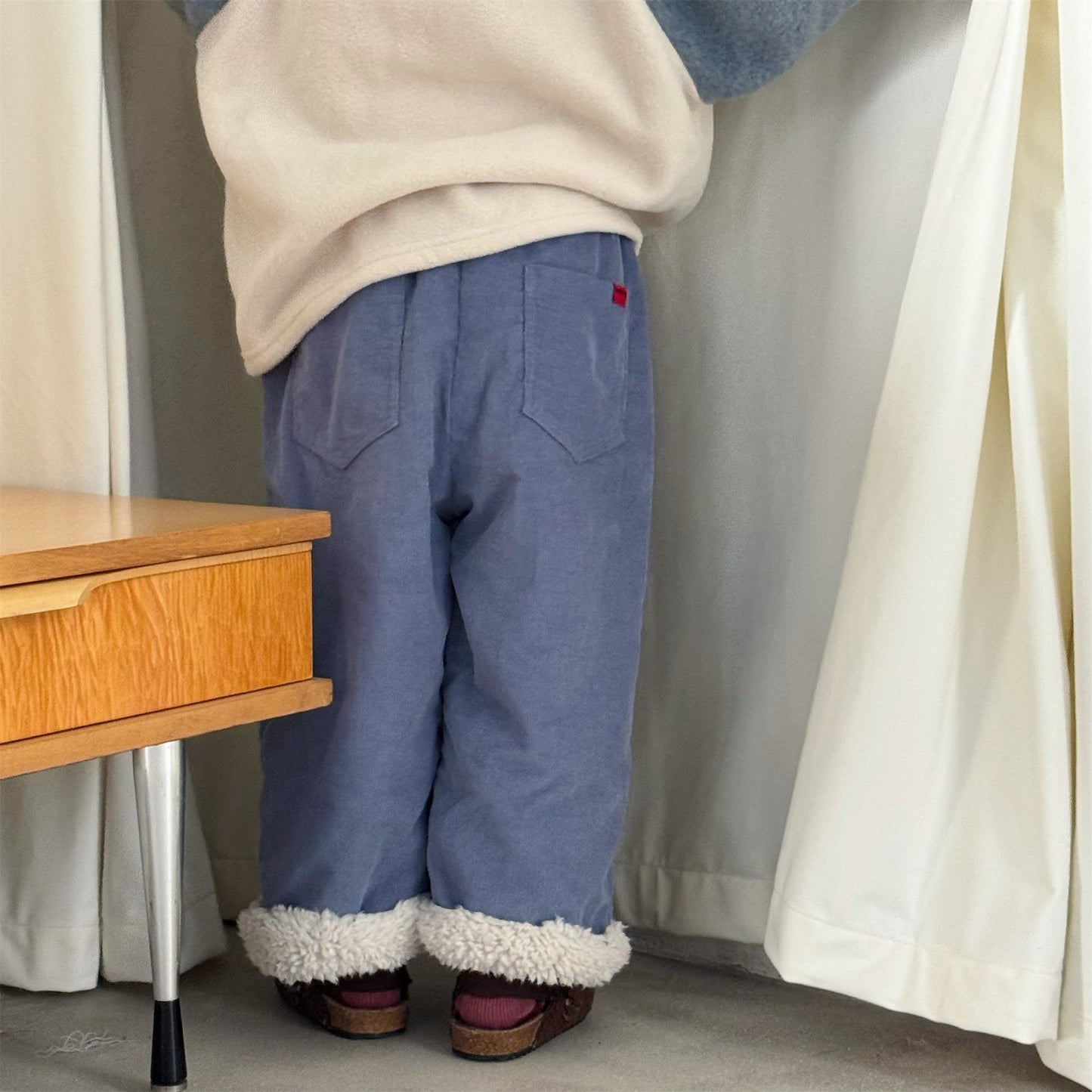 コーデュロイパンツ 裏ボア 裾ボア ゆったり ワイドパンツ ボトムス【mh0011606】