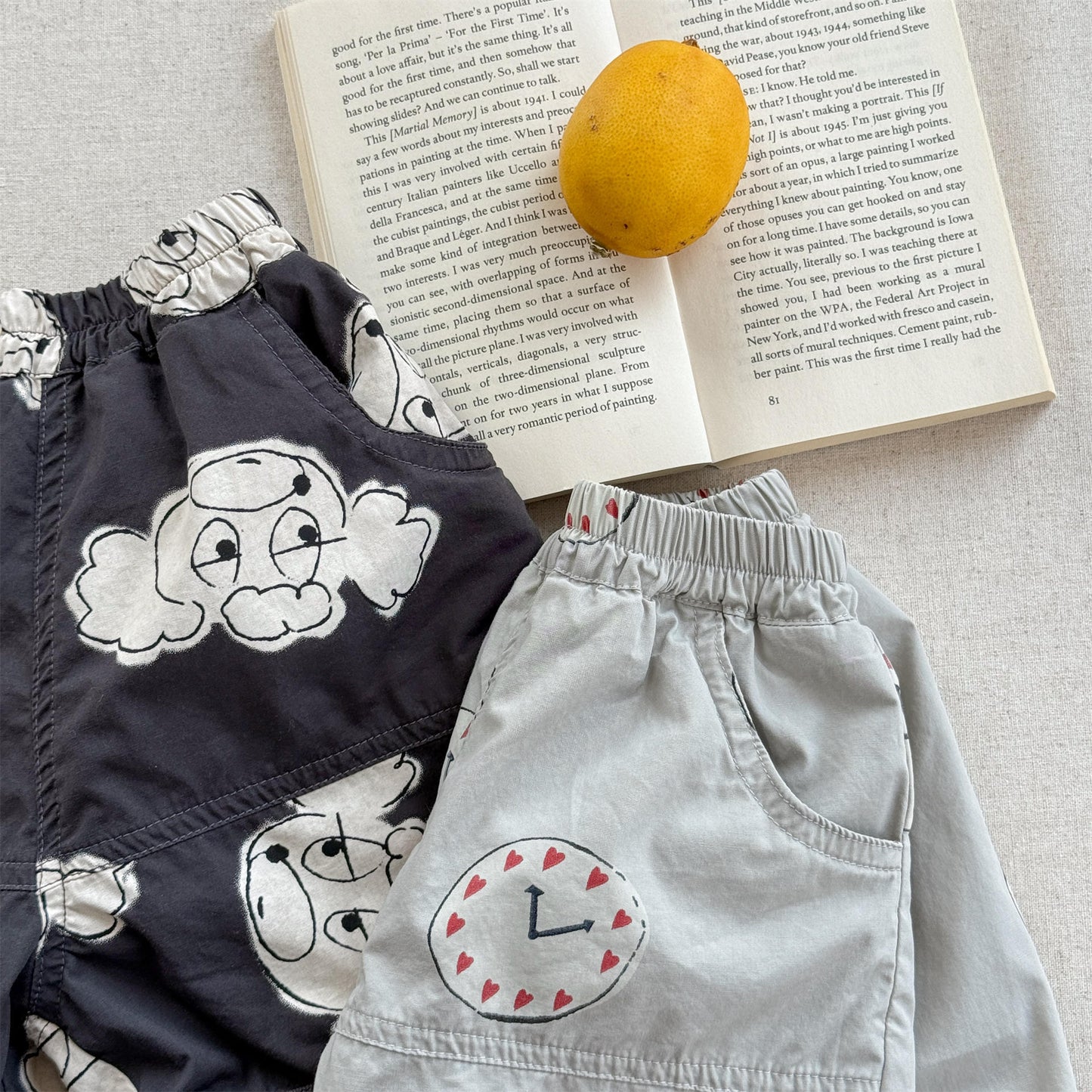 Dog Clock Graphic Cotton Shorts グラフィック ショートパンツ【mh0012649】