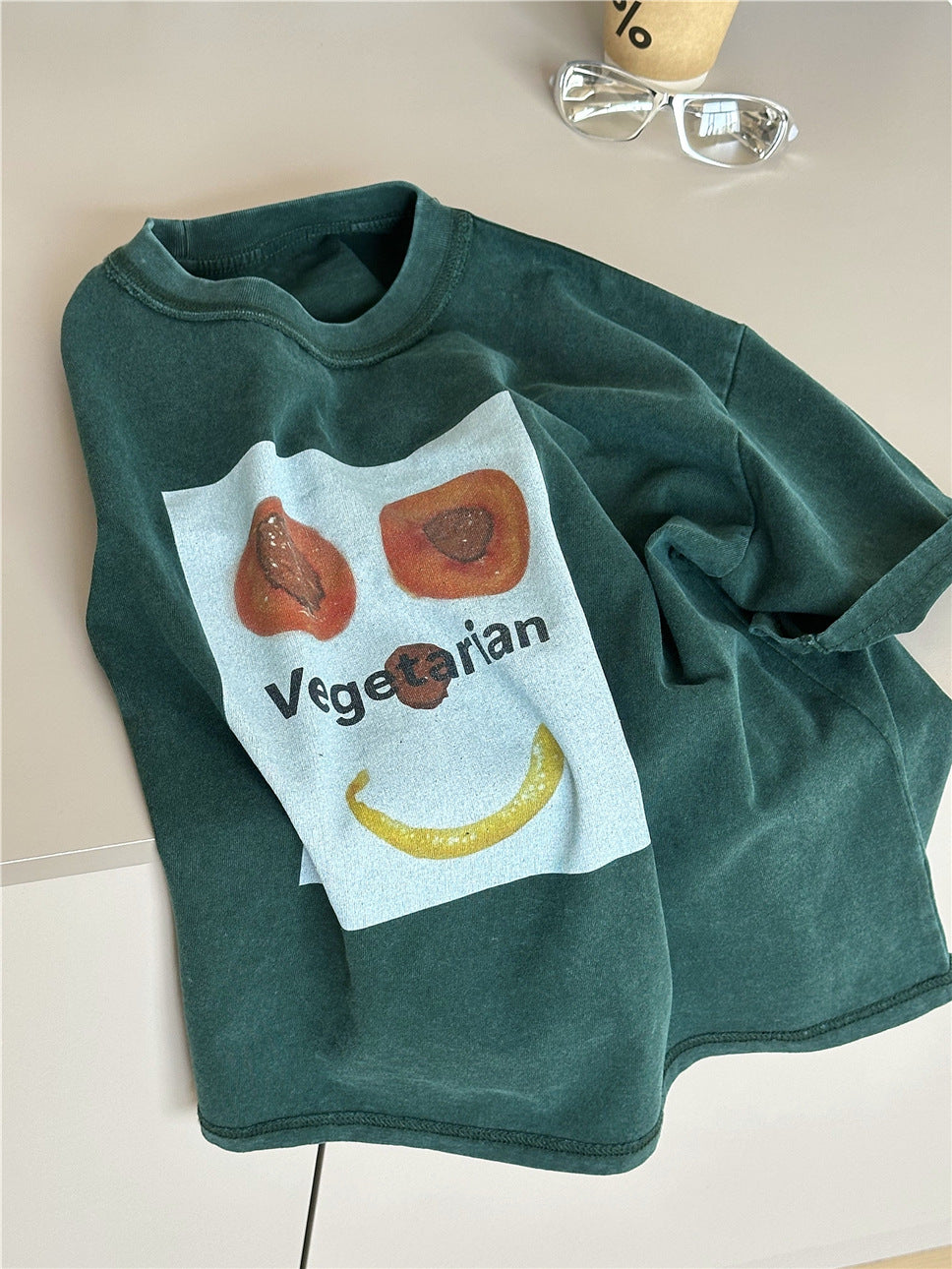 Vegetable Graphic Tee スマイルプリント 半袖Tシャツ【mh0012954】