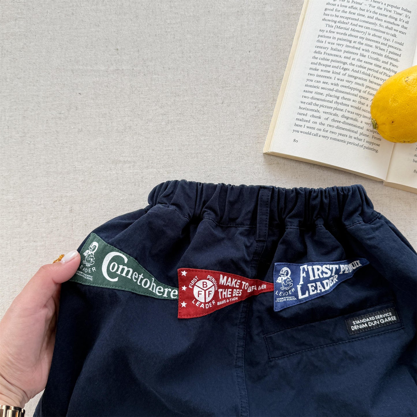 Pennant Patch Graphic Cotton Shorts ワッペン ショートパンツ【mh0012650】