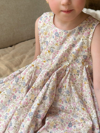 Vintage Floral Sleeveless Dress フローラル ノースリーブワンピース【mh0013241】