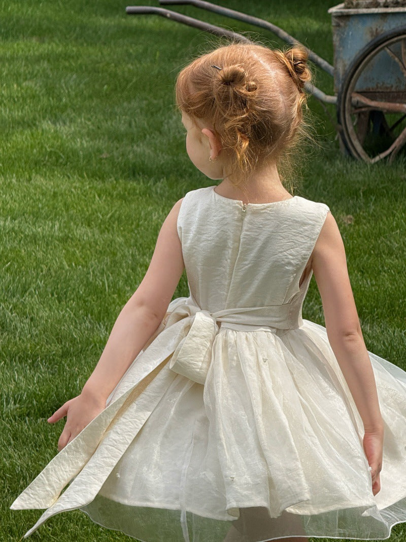 Sleeveless Beaded Princess Dress Satin Tulle チュール ノースリーブワンピース【mh0013234】