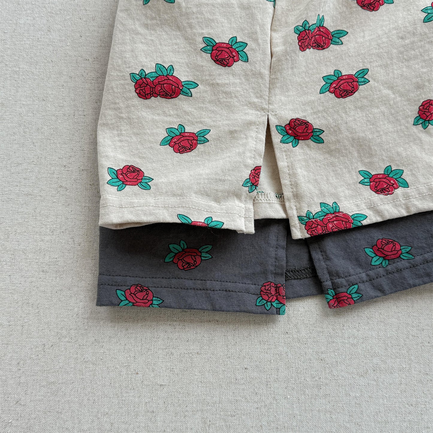Rose Flower Graphic Cotton Skirt ローズ プリント コットン スカート【mh0012653】
