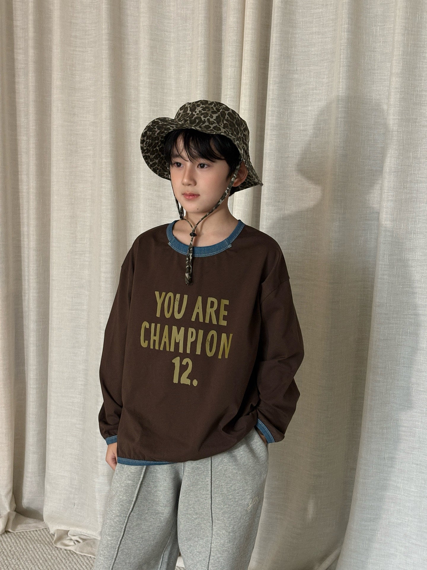 yummy&rocky | Vintage Embroidery Print Sweatshirt コットン スウェットシャツ【mh0020175】