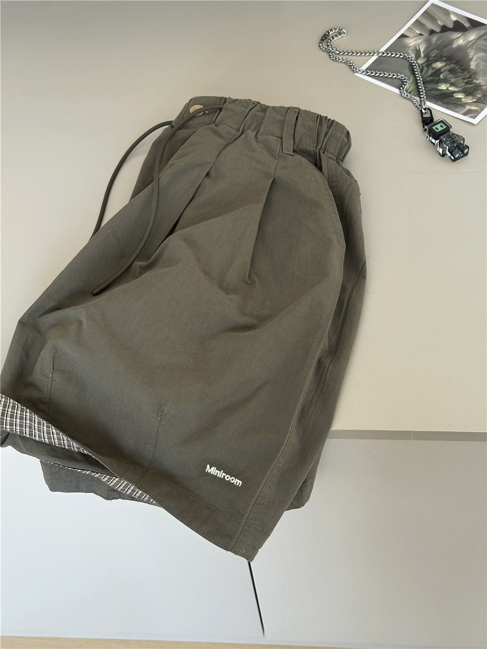 Plaid Hem Shorts チェックヘム タックハーフパンツ【mh0012955】