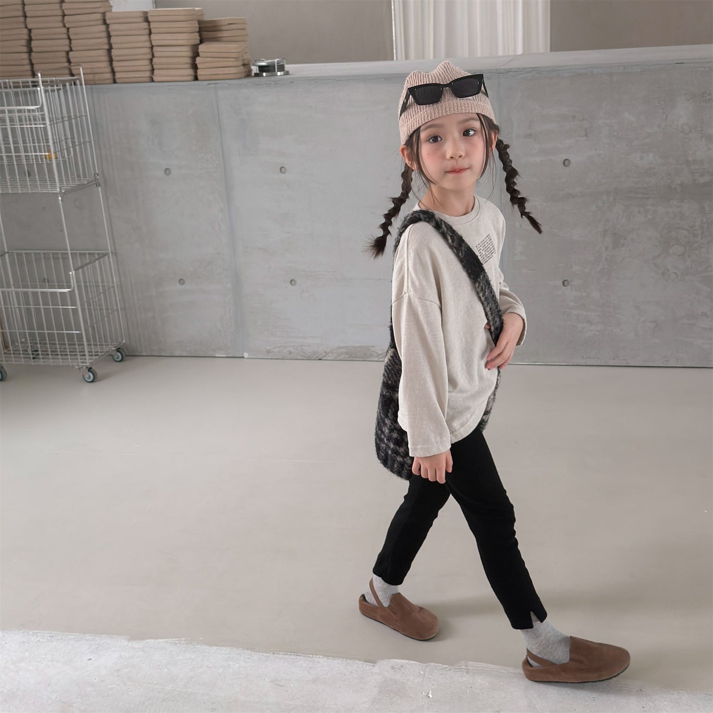 Kids' High-Waist Back Pocket Leggings Pants [mh0014051]