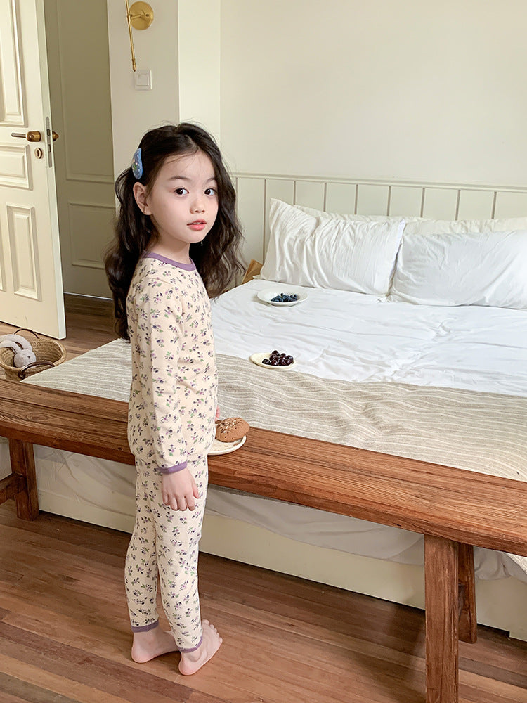 Long Sleeve Printed Pajamas 長袖 プリント パジャマ セット【mh0012243】