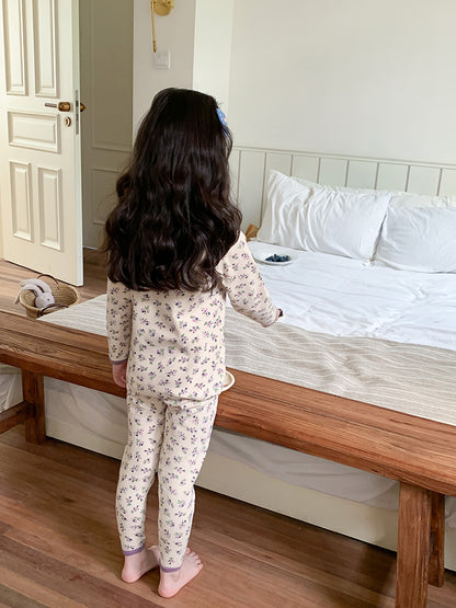 Long Sleeve Printed Pajamas 長袖 プリント パジャマ セット【mh0012243】