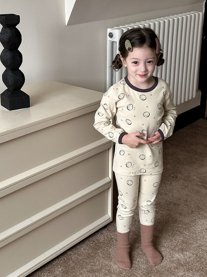 Long Sleeve Printed Pajama Set 長袖 プリント パジャマ セット【mh0012244】