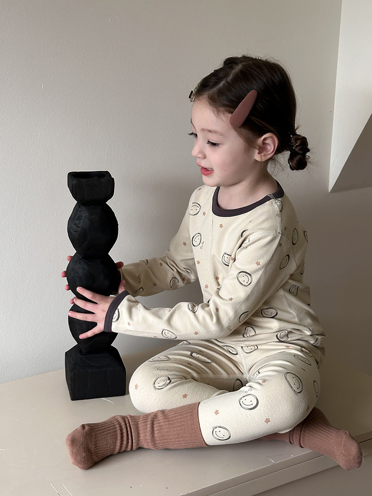 Long Sleeve Printed Pajama Set 長袖 プリント パジャマ セット【mh0012244】