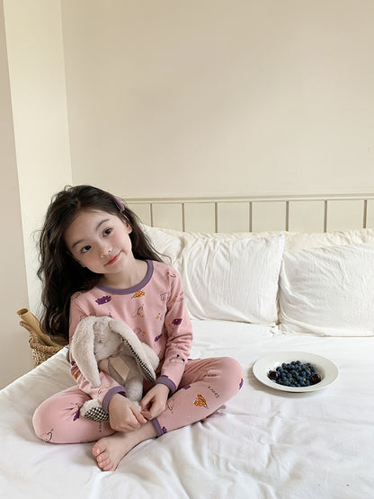 Long Sleeve Printed Pajamas 長袖 プリント パジャマ セット【mh0012243】