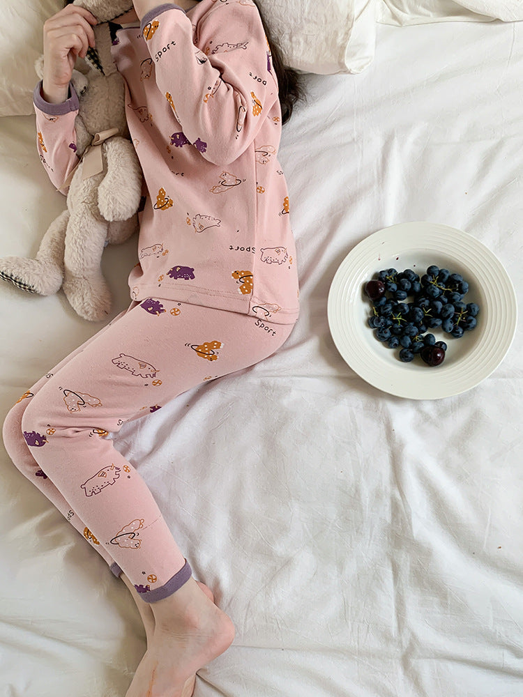 Long Sleeve Printed Pajamas 長袖 プリント パジャマ セット【mh0012243】