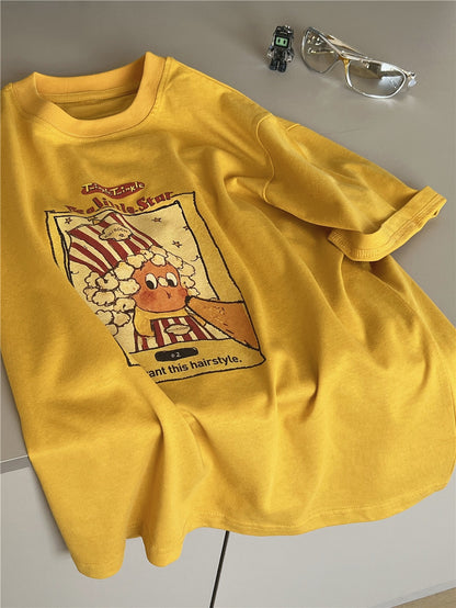 Popcorn Character T-shirt キャラクター 半袖Tシャツ【mh0012948】