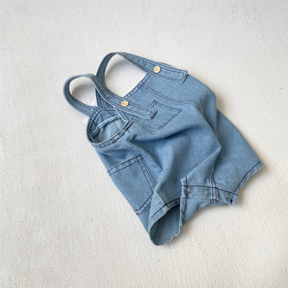 Denim Strap Baby Jumpsuit デニム サロペット ロンパース【mh0012503】