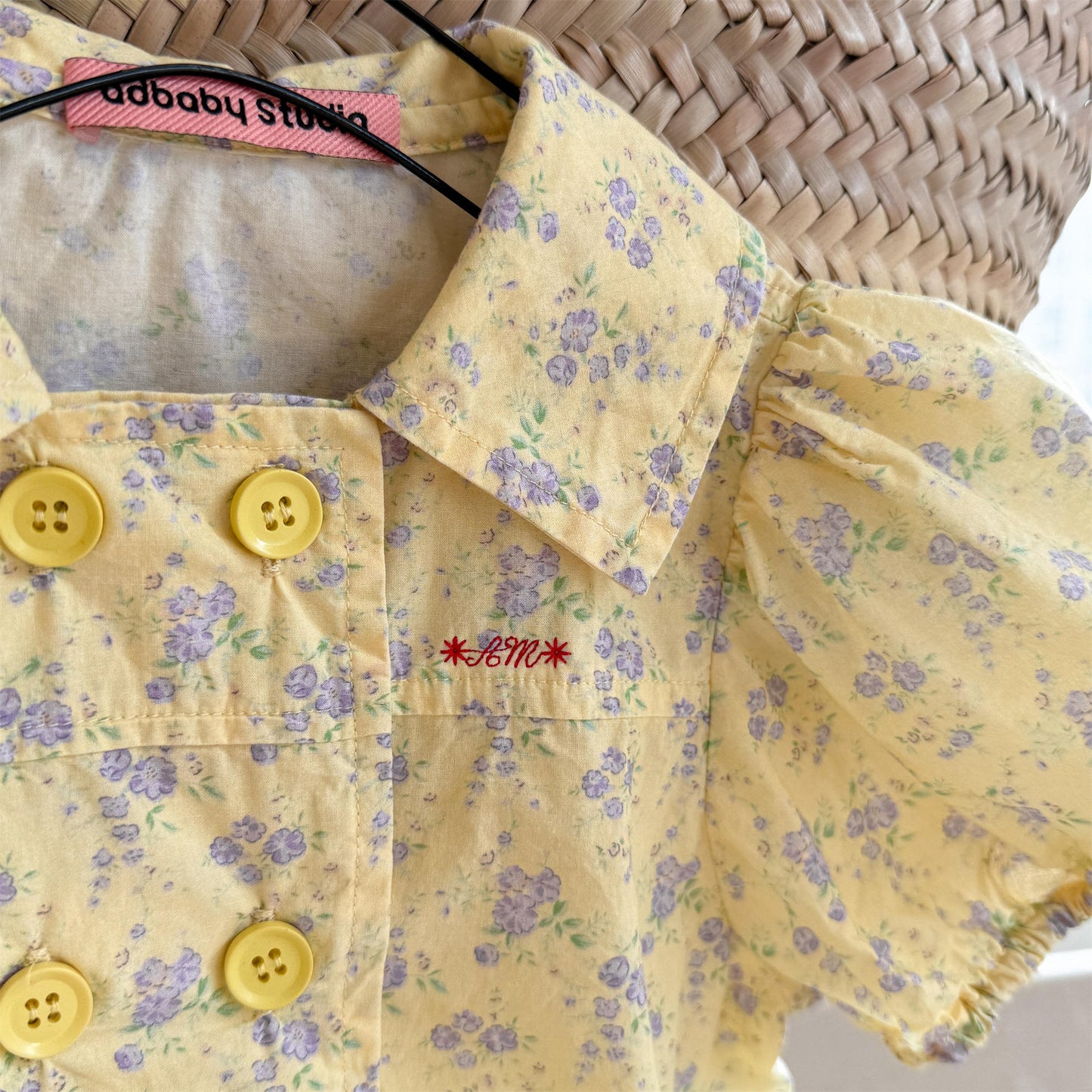 Puff Sleeve Floral Cotton Shirt パフスリーブ フラワー コットン シャツ【mh0012656】