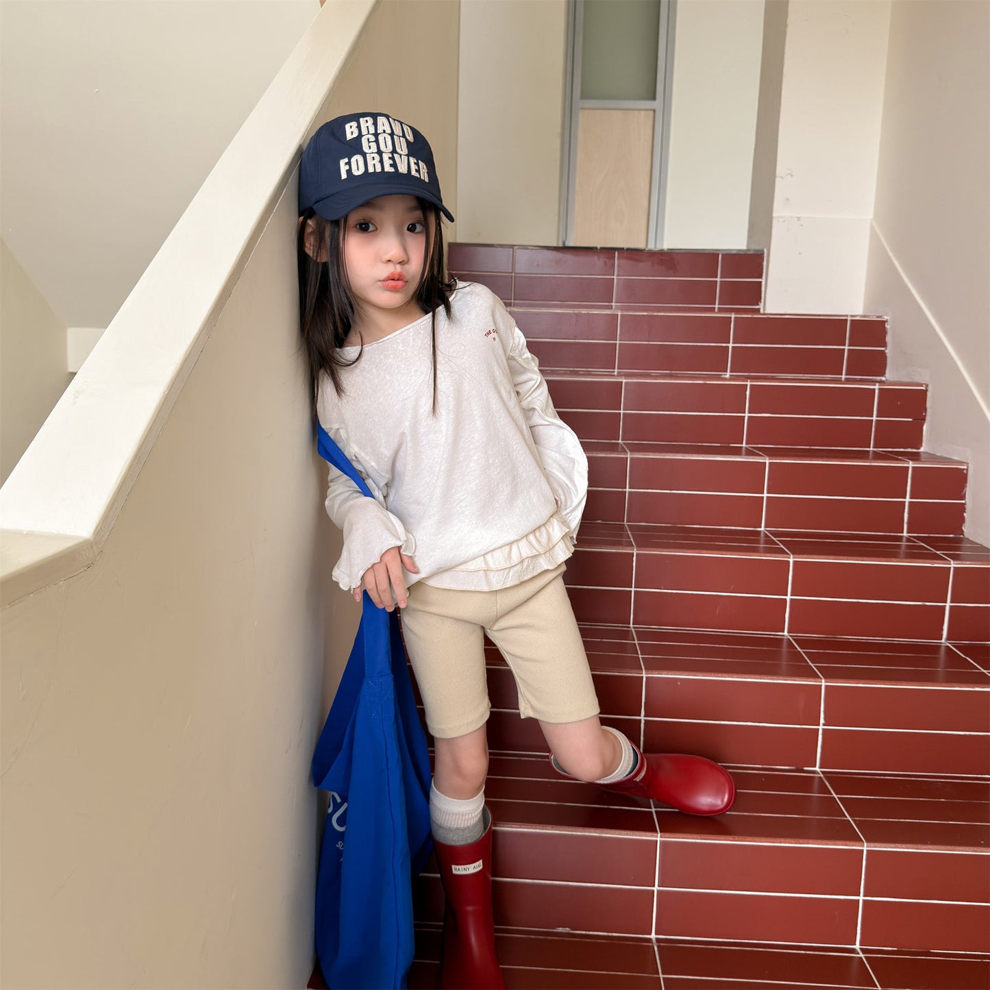 Ruffle Waist Short Leggings ラッフル ショートレギンス【mh0013231】