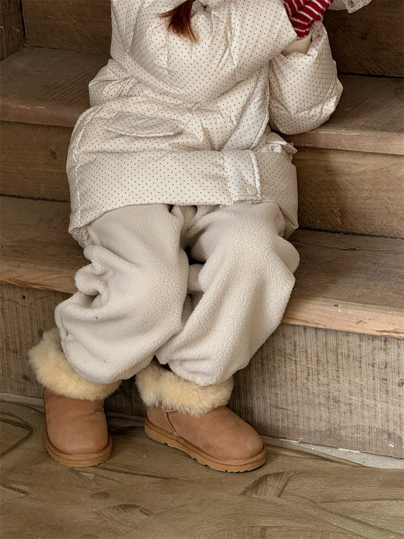 ボアパンツ ジョガー 裏起毛 ロゴ刺繍 ゆったり カジュアル ボトムス【mh0011623】