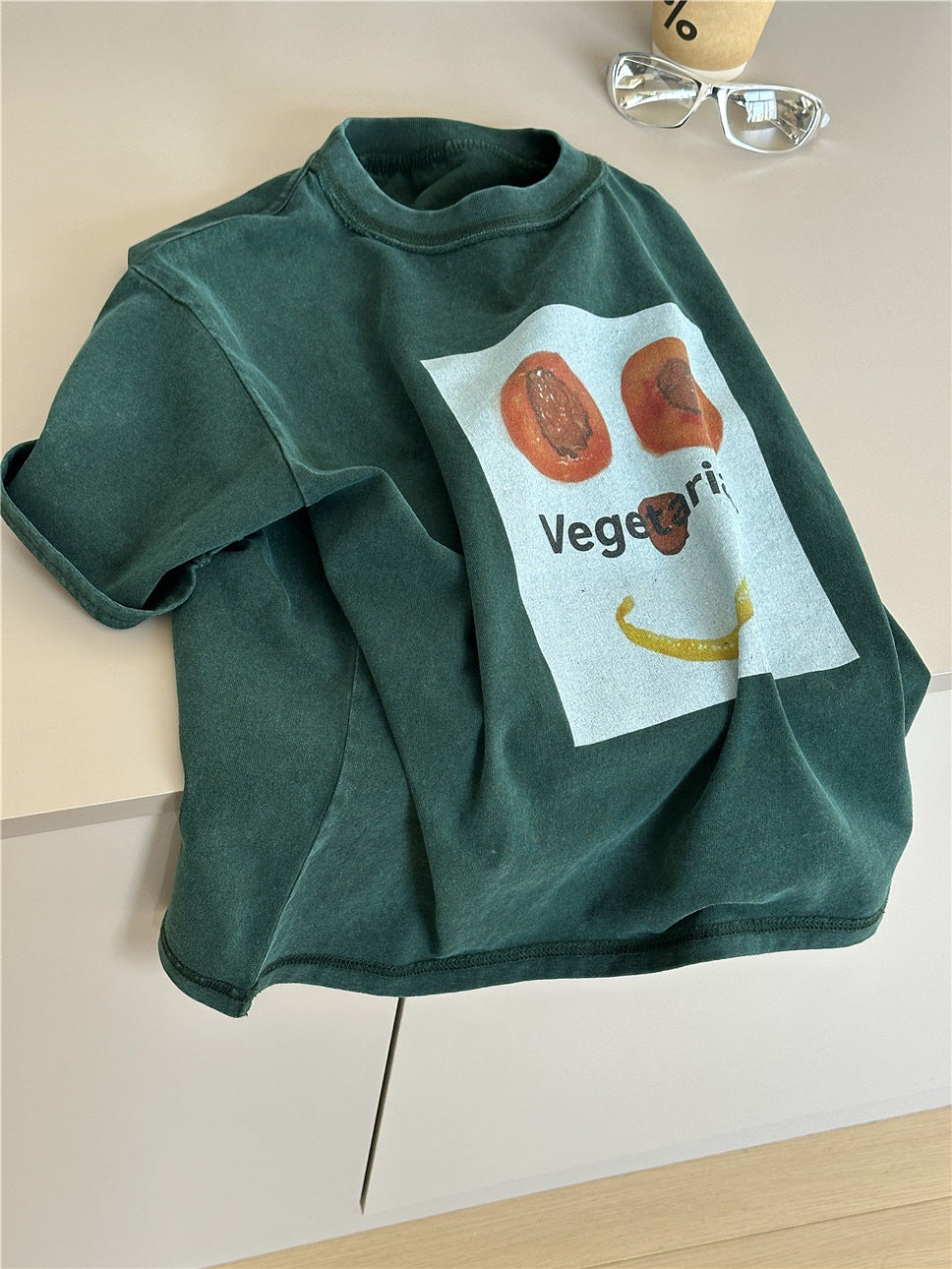 Vegetable Graphic Tee スマイルプリント 半袖Tシャツ【mh0012954】