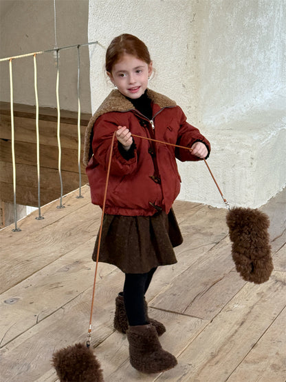 ジャケット 中綿 ボア襟 ダッフル風 トグルボタン ショート丈 アウター【mh0011615】