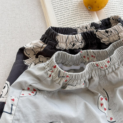 Dog Clock Graphic Cotton Shorts グラフィック ショートパンツ【mh0012649】