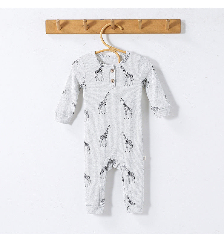 長袖ジャンプスーツ アニマルプリント ロンパース【mh0011725】