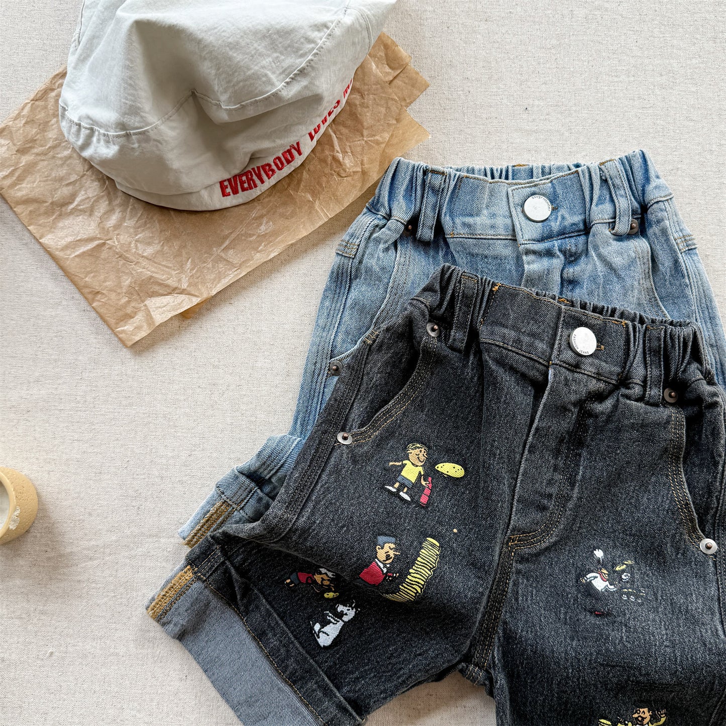 Graphic Denim Shorts ワークデニム ハーフパンツ【mh0013222】