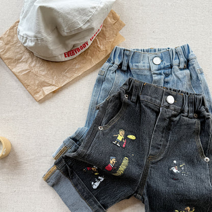 Graphic Denim Shorts ワークデニム ハーフパンツ【mh0013222】