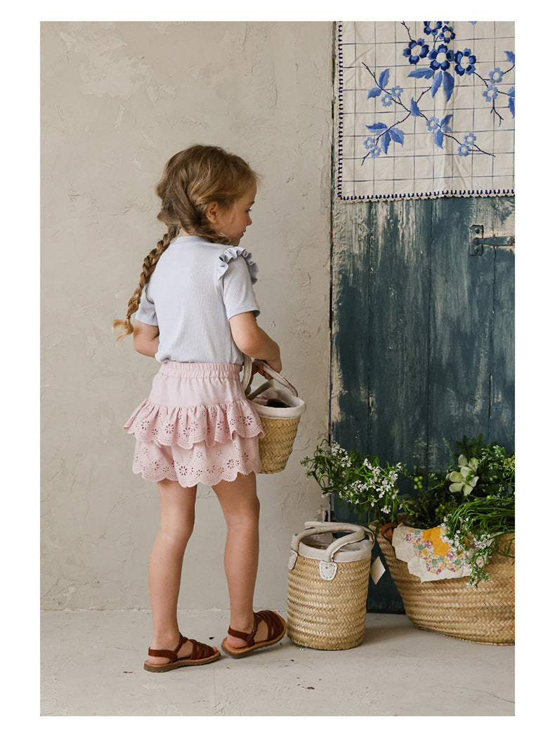 Lace Embroidered Shorts 刺繍 レースショートパンツ【mh0012979】